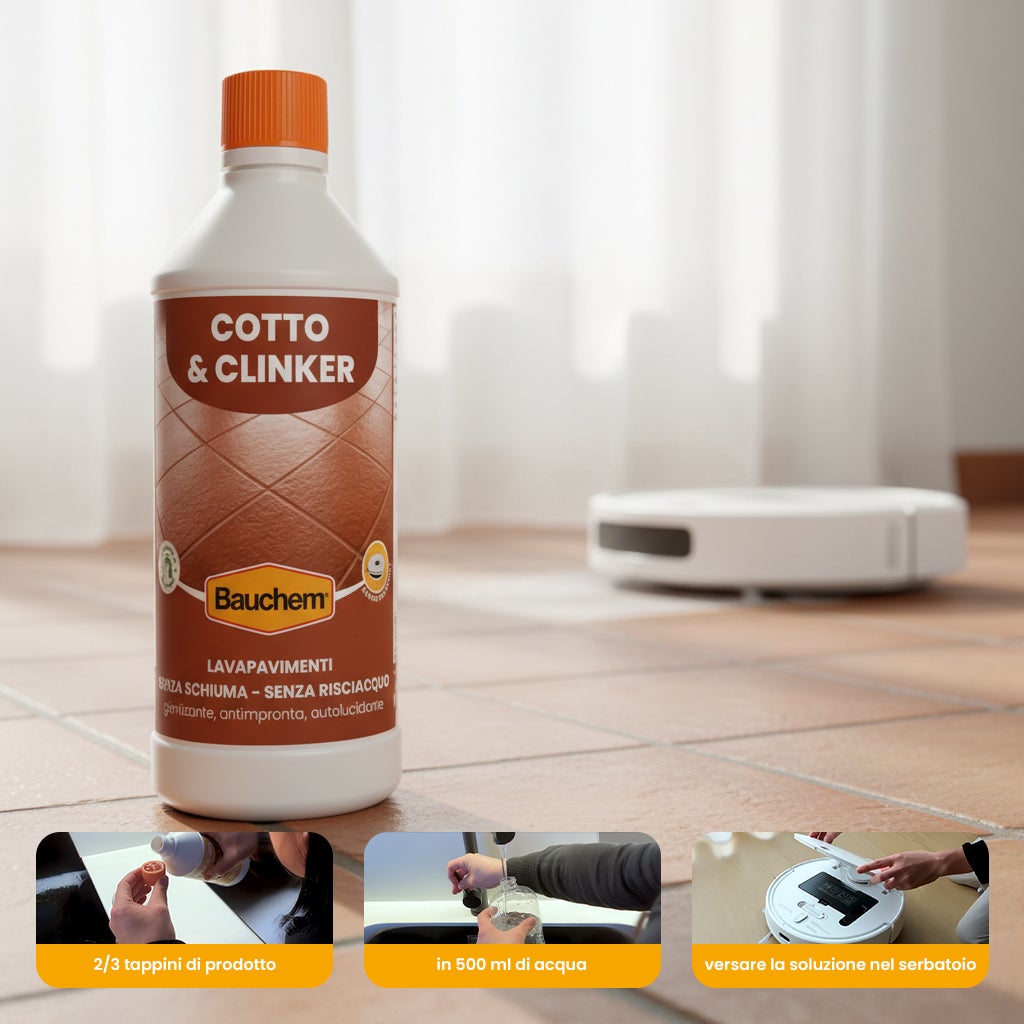 BAUCHEM Lavapavimenti Cotto & Clinker per Robot e Lavaggi Manuali 750 ml - 2