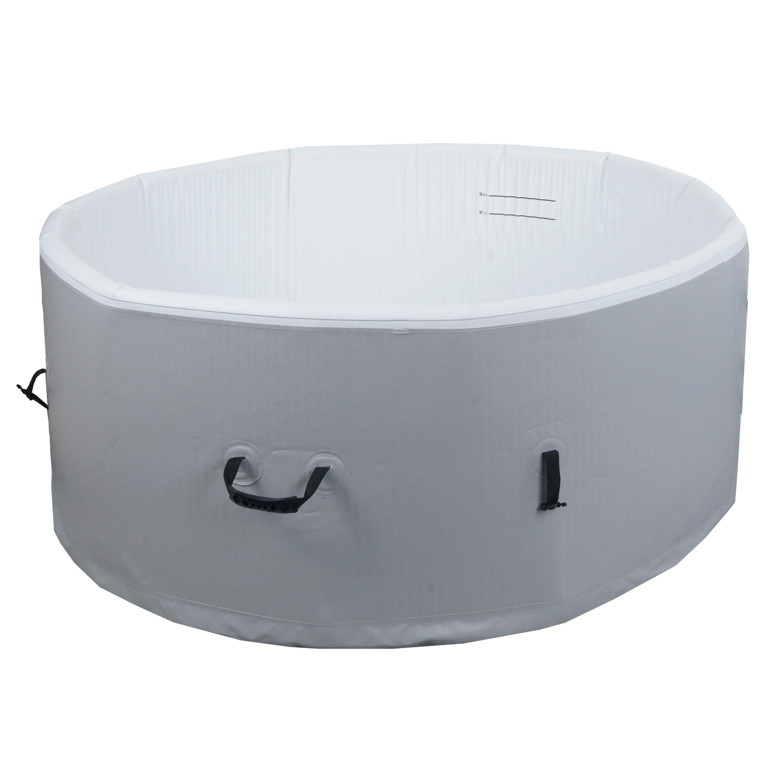 Wir HWC-N97, basen zastępczy dla 4 osób, kryty/zewnętrzny, nadmuchiwany, tkanina dropstitch, okrągły Ø150cm szaro-biały