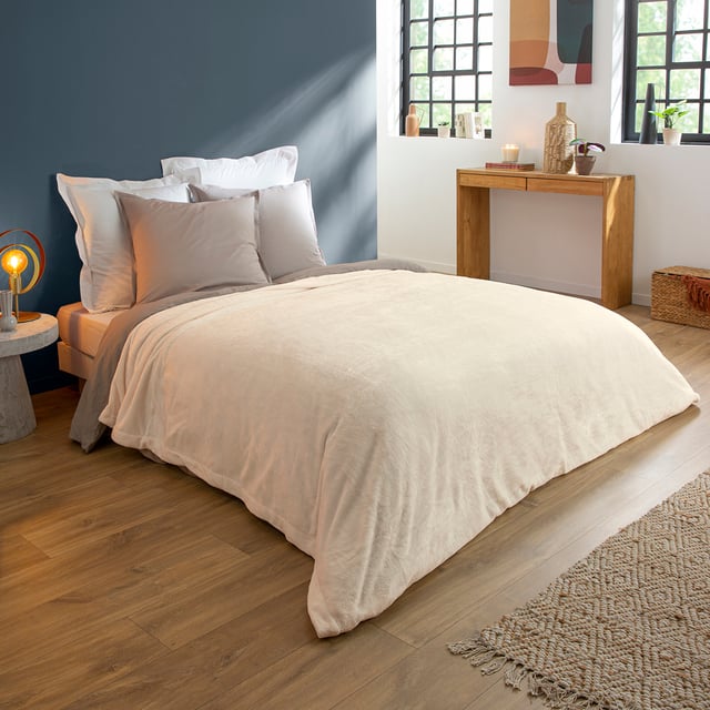 DODO | Couverture Polaire Extra Douce Coloris Ecru 240x260