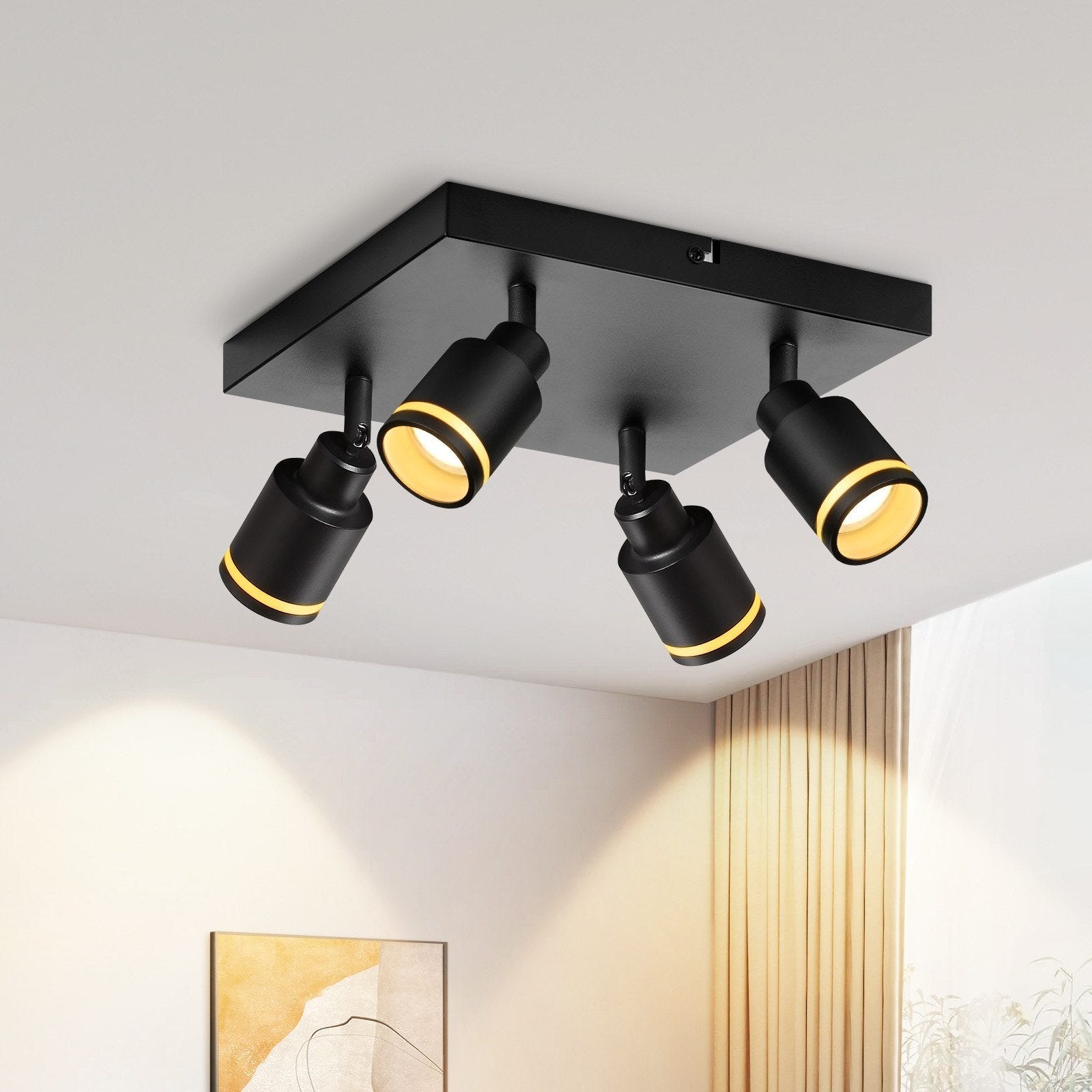 Dehobo Rampe Spots et Rails de Spots, Spots de Plafond Double GU10 Orientable Moderne, Plafonnier Spot Noir Mat, sans Ampoules, Plafonnier 6 Spots pour Cuisine Chambre Salon Couloir Salle à manger Dehobo Rampe Spots et Rails de Spots, Spots de Plafond Double GU10 Orientable Moderne, Plafonnier Spot Noir Mat, sans Ampoules, Plafonnier 6 Spots pour Cuisine Chambre Salon Couloir Salle à manger