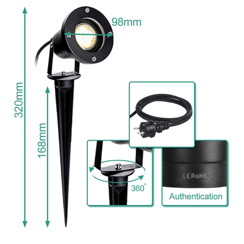 8x Spots Led Lampe Extérieur Avec Piquet, 6W Éclairage Extérieur Led À Piquer Lampe De Jardin Étanche IP65 Blanc Chaud - 2