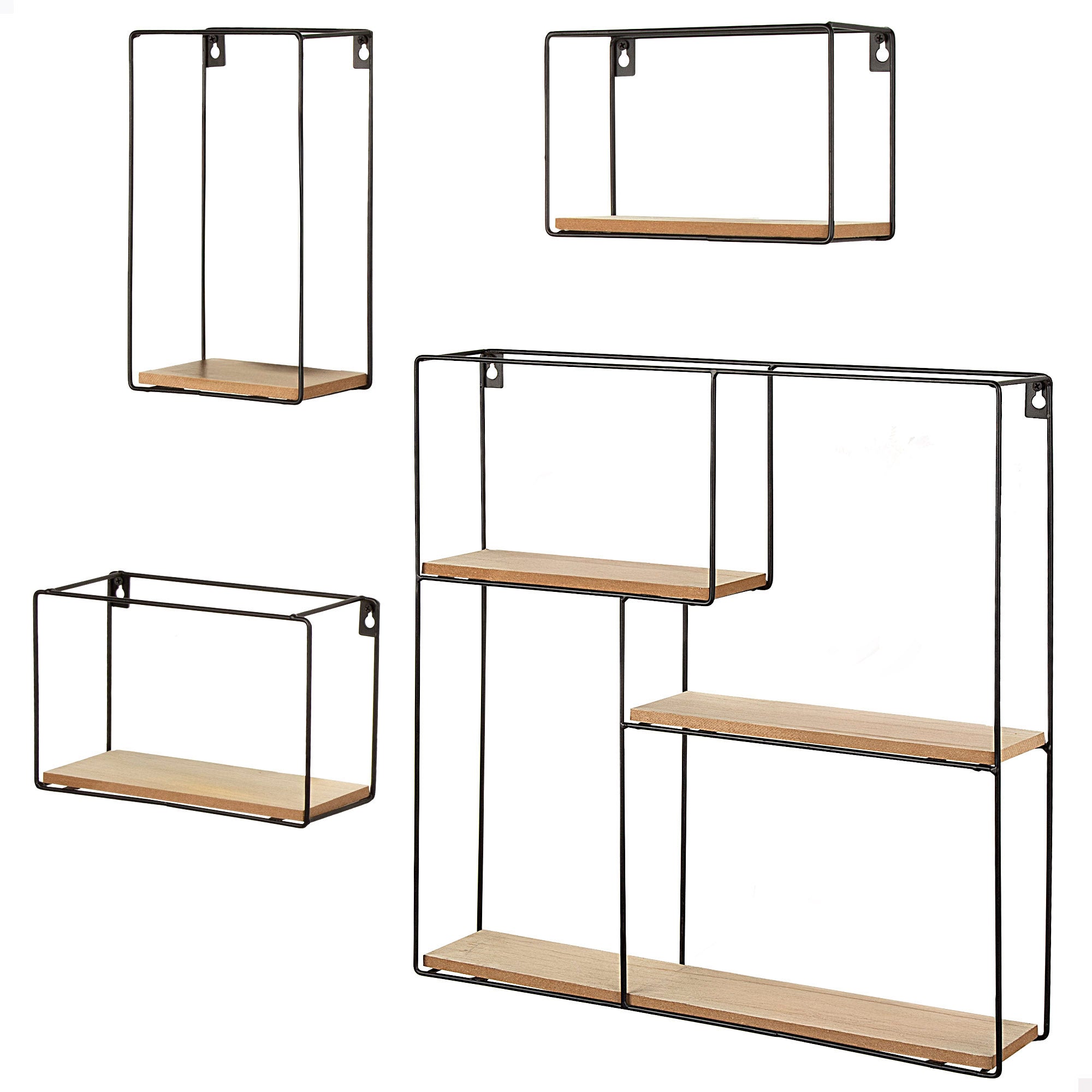 Max home set 4 estanterías pared madera varias medidas