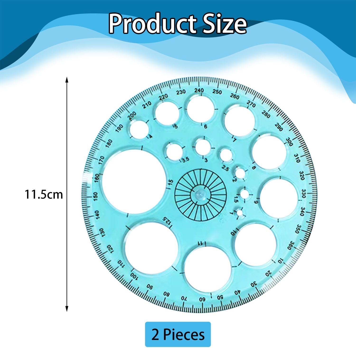 Stencil circolare per disegnare, 4 pezzi, righello geometrico