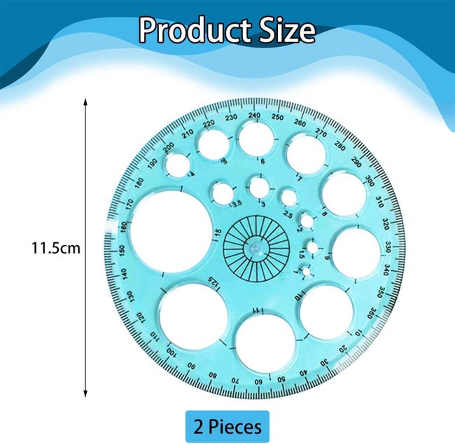 Stencil circolare per disegnare, 4 pezzi, righello geometrico Stencil circolare per disegnare, 4 pezzi, righello geometrico