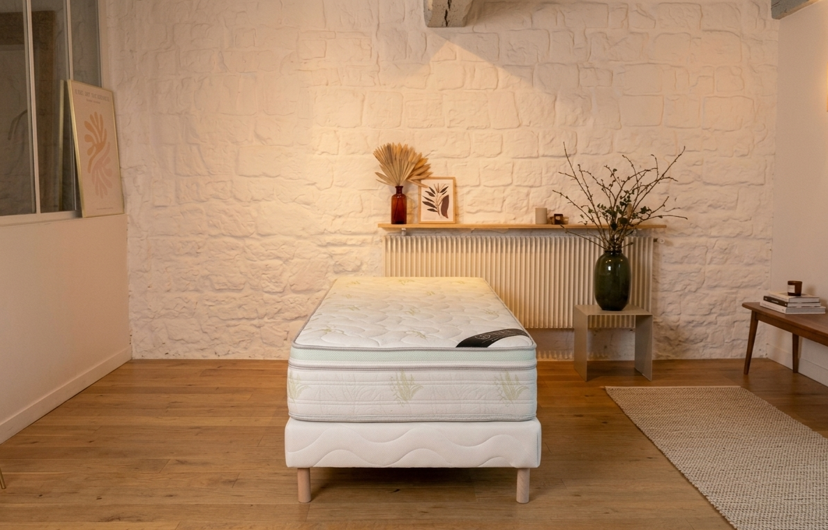 Matelas Aloe Vera 120x190 cm Hauteur 27 cm Mousse à Mémoire de Forme Infusée Aloe Vera Double Face Soutien mi-ferme - 6