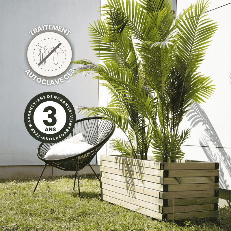 Jardinière Bois Rectangle Stockolm 145l Jardipolys - 4