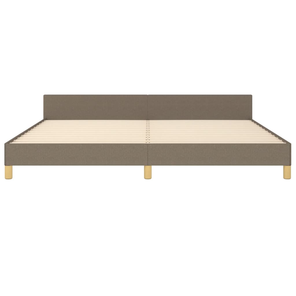 Cadre de lit sans matelas en tissu taupe pour la chambre, 200 × 200 cm - 6