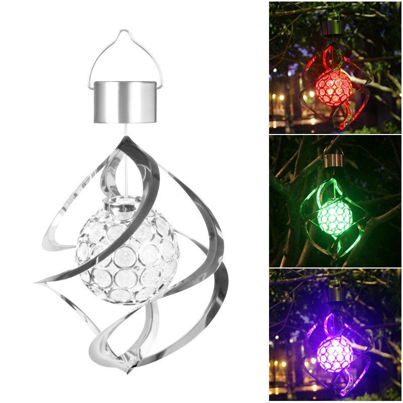 Lampa solara LED RGB spirala Flippy pentru gradina si terasa