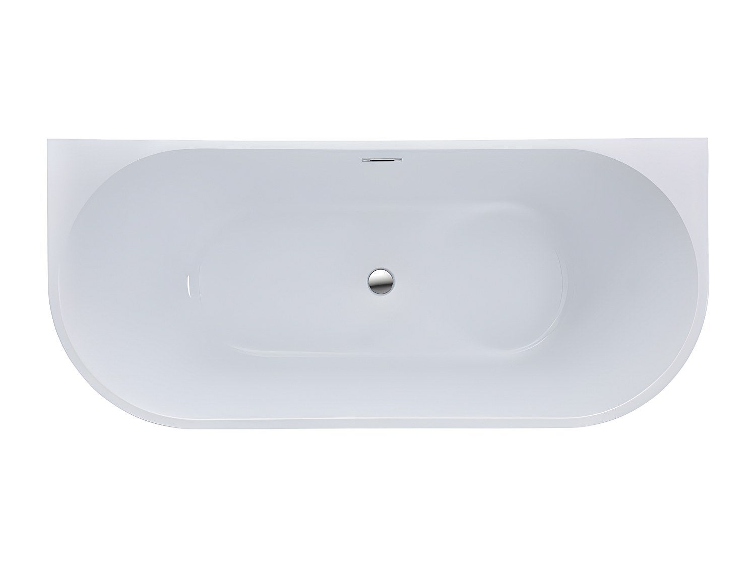 Baignoire semi îlot - 180 x 75 x 58 cm - Acrylique - Blanche - 255 L - DIVINA - 5
