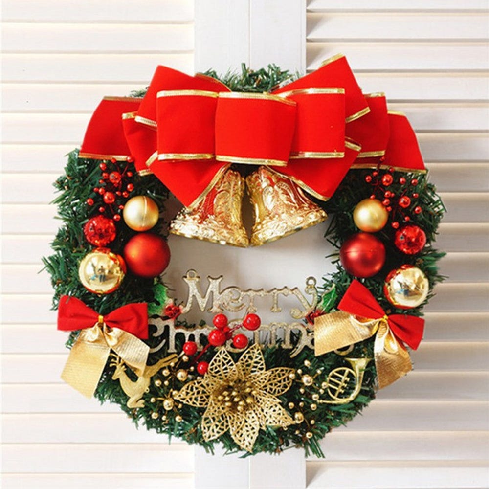 BFYDOAA Ghirlanda Natalizia Con Gnomo E Luci – 33x68 Cm, Abete Rosso, Merry Christmas