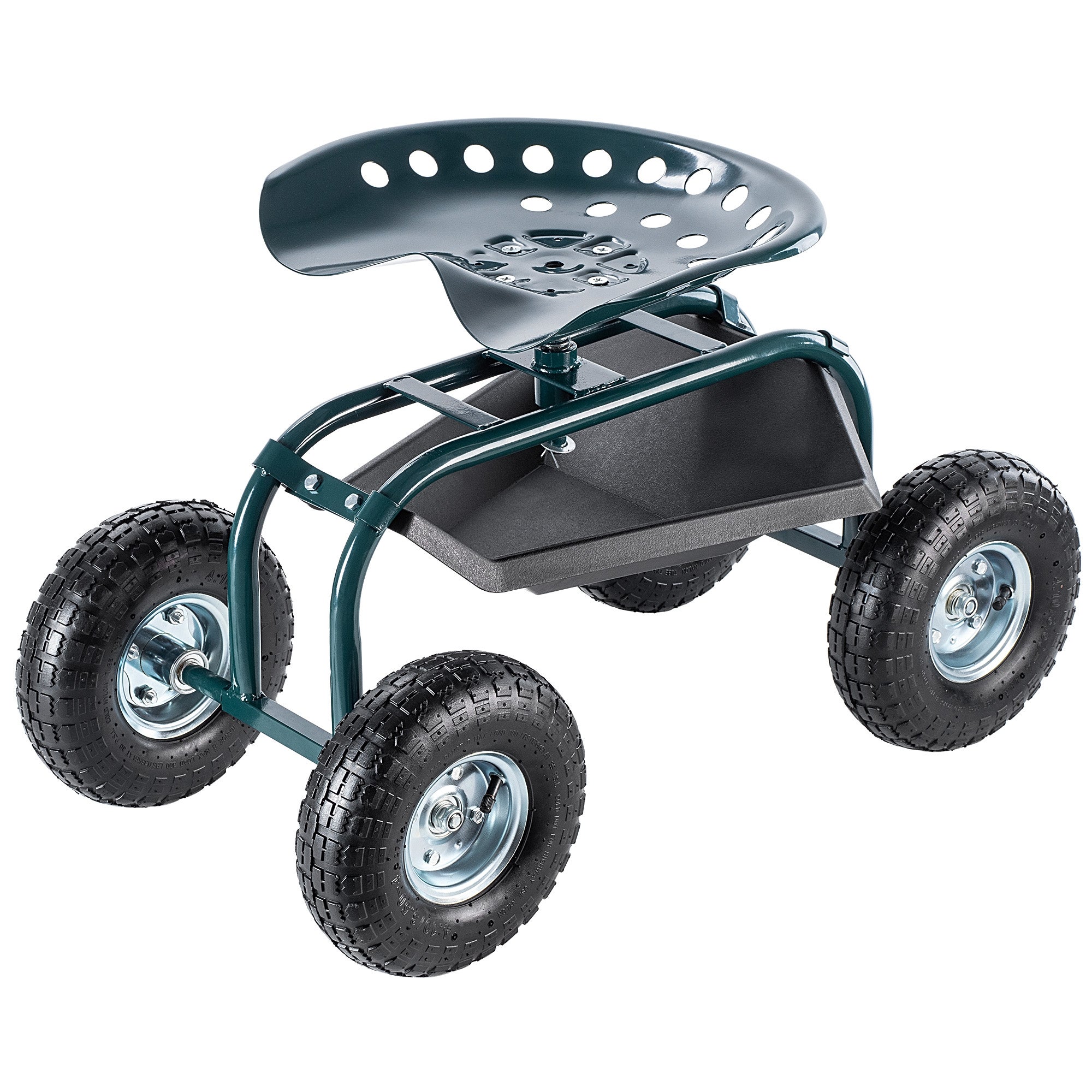 KRZESŁO OGRODOWE NA KÓŁKACH SIEDZISKO STOŁEK OGRODU SCHOWEK NARZĘDZIA 2w1 - 3