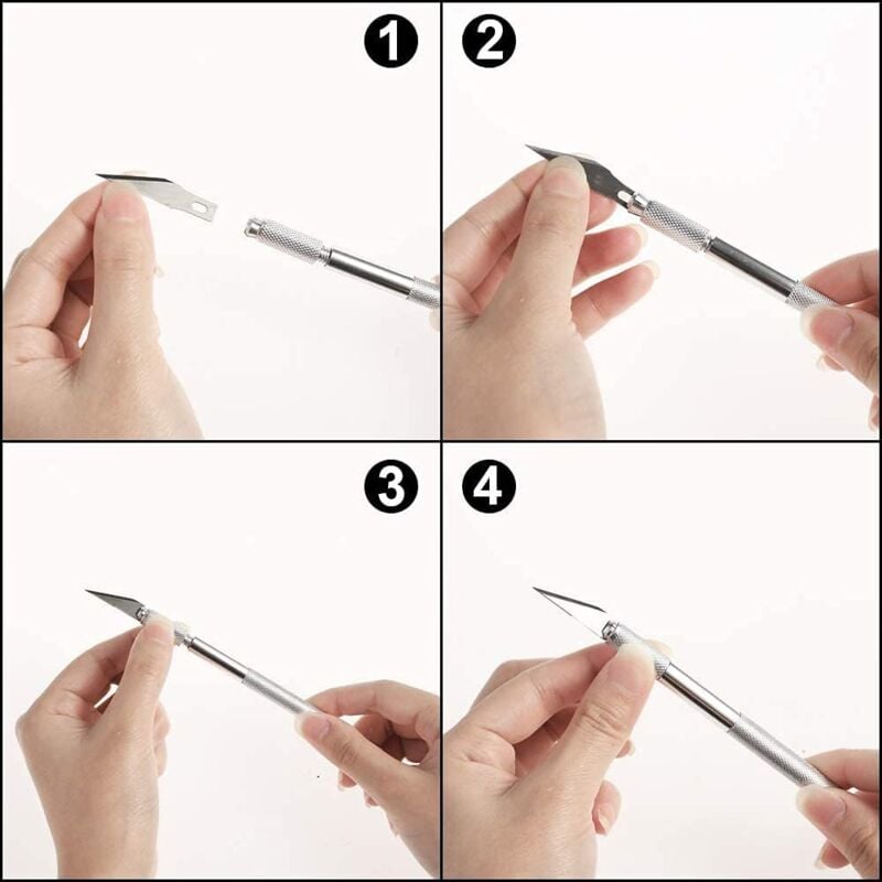 Precision Cutter 2 Scalpel avec 42 lames, Cutter de Précision Couteau pour Découpe de Travail d'art Bricolage - 4