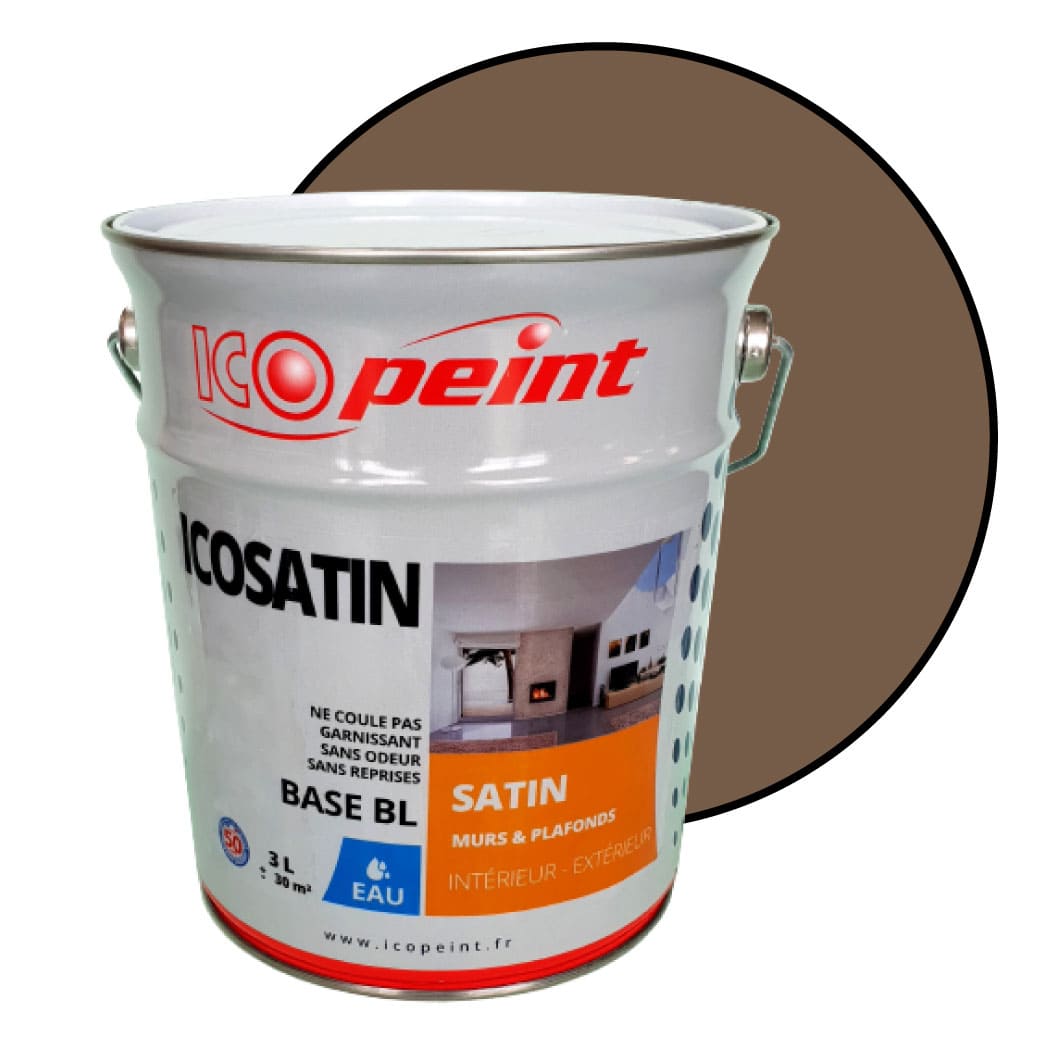 Peinture murs Acrylique Satin Lessivable 3L ICOSATIN RAL 8025 Brun — free download
