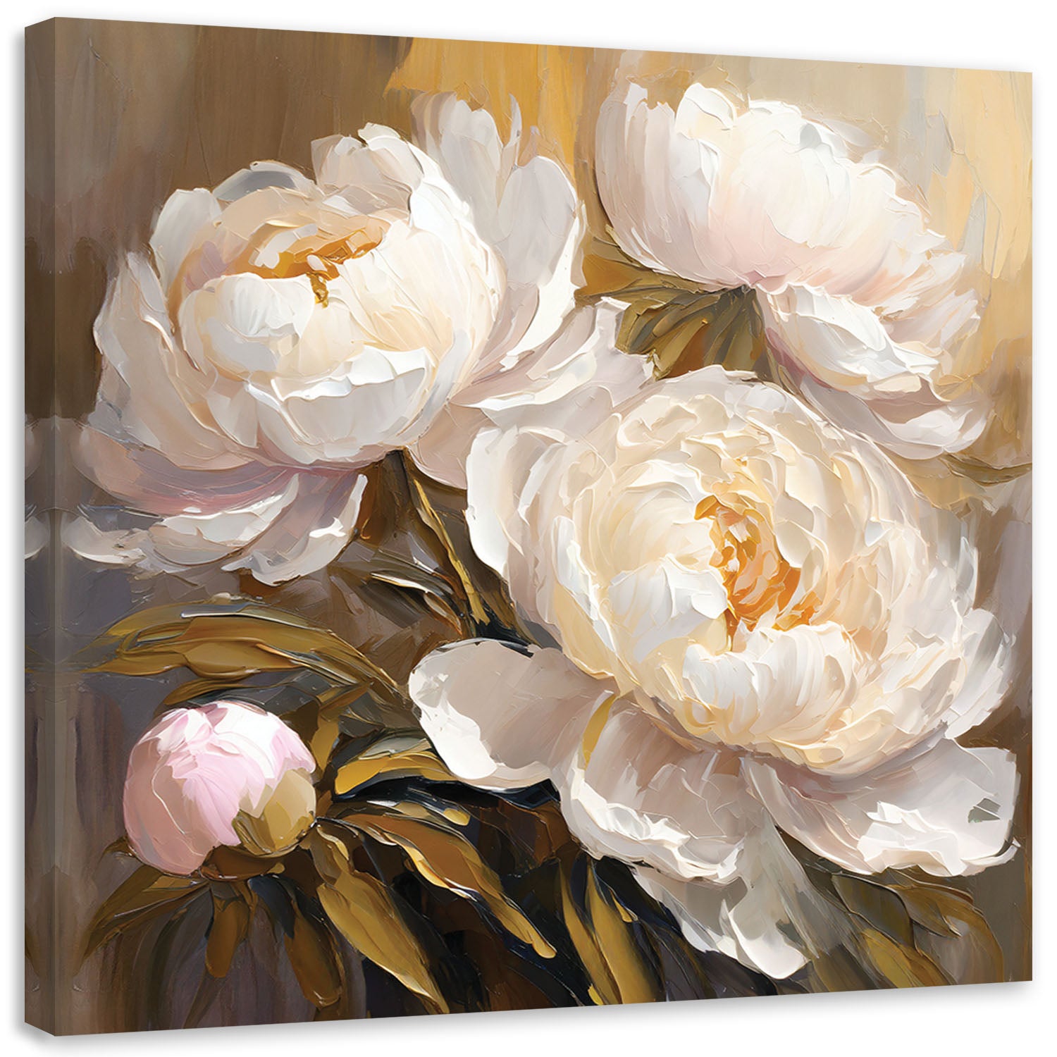 Obraz, na ścianę Piwonie ręcznie malowane 30x30