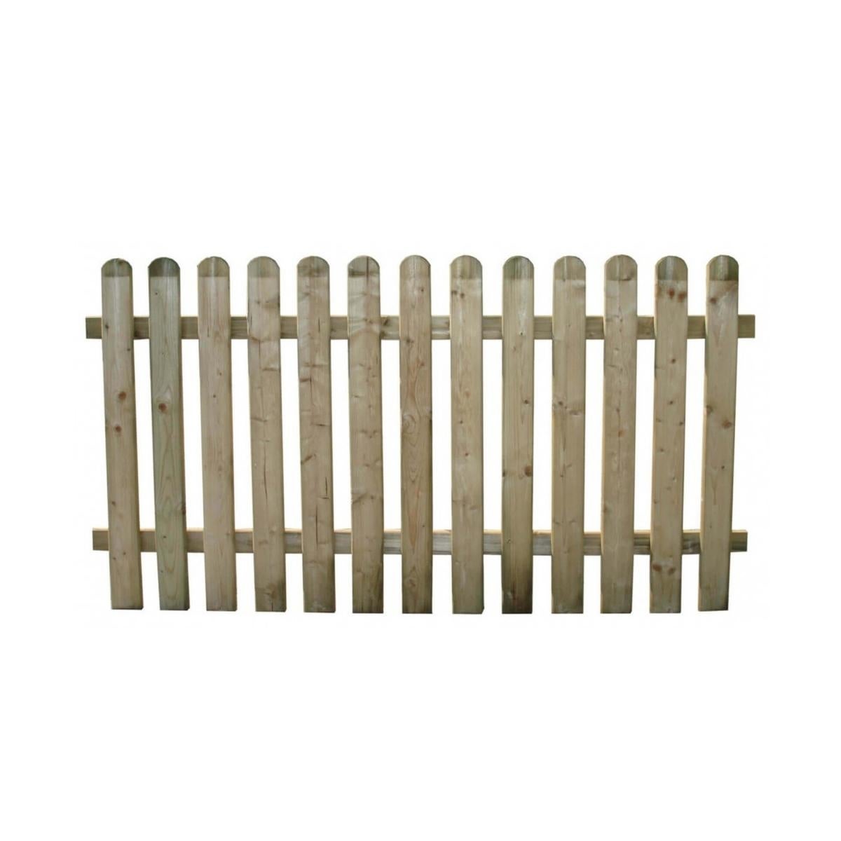 Staccionata In Legno Di Pino Naturale Trattata In Autoclave – Recinzione 180x80 Cm, 10 Lamelle, Per Giardino, Balcone E Recinti Per Cani, Made In Italy