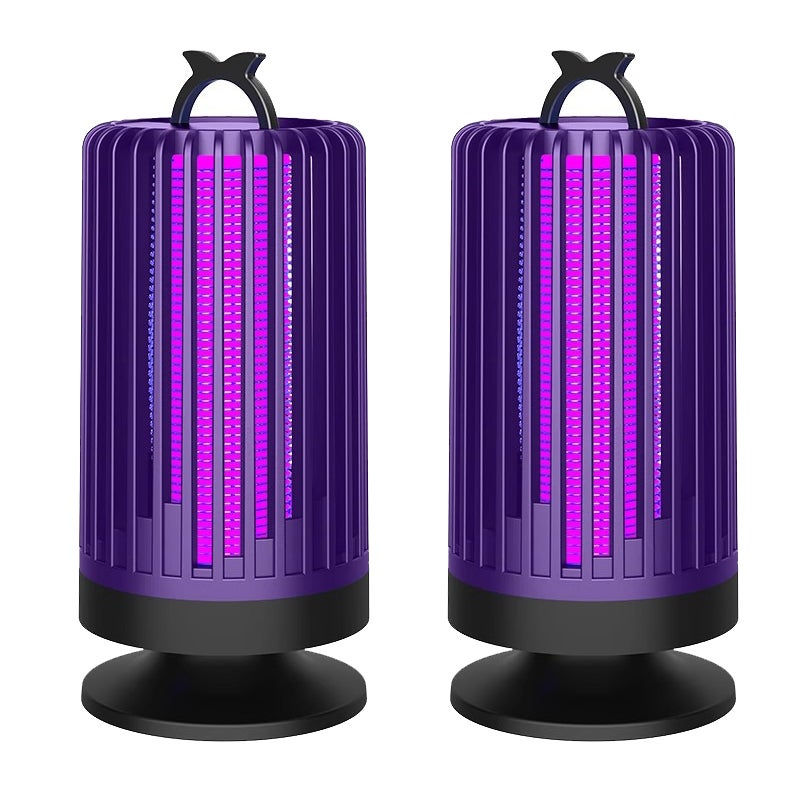 Cicha elektryczna pułapka na owady z fioletowym światłem LED, 2 sztuki, fioletowa, 106 x 235 mm