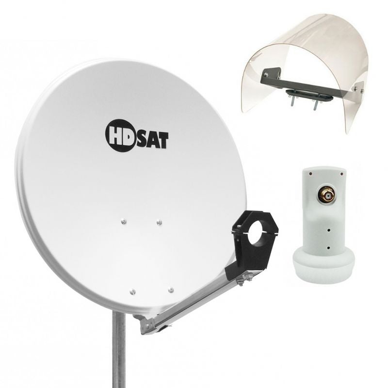 Pack Parabole Satellite 65cm Acier + LNB Single HD + Trépied Aluminium Extensible - Installation Complète