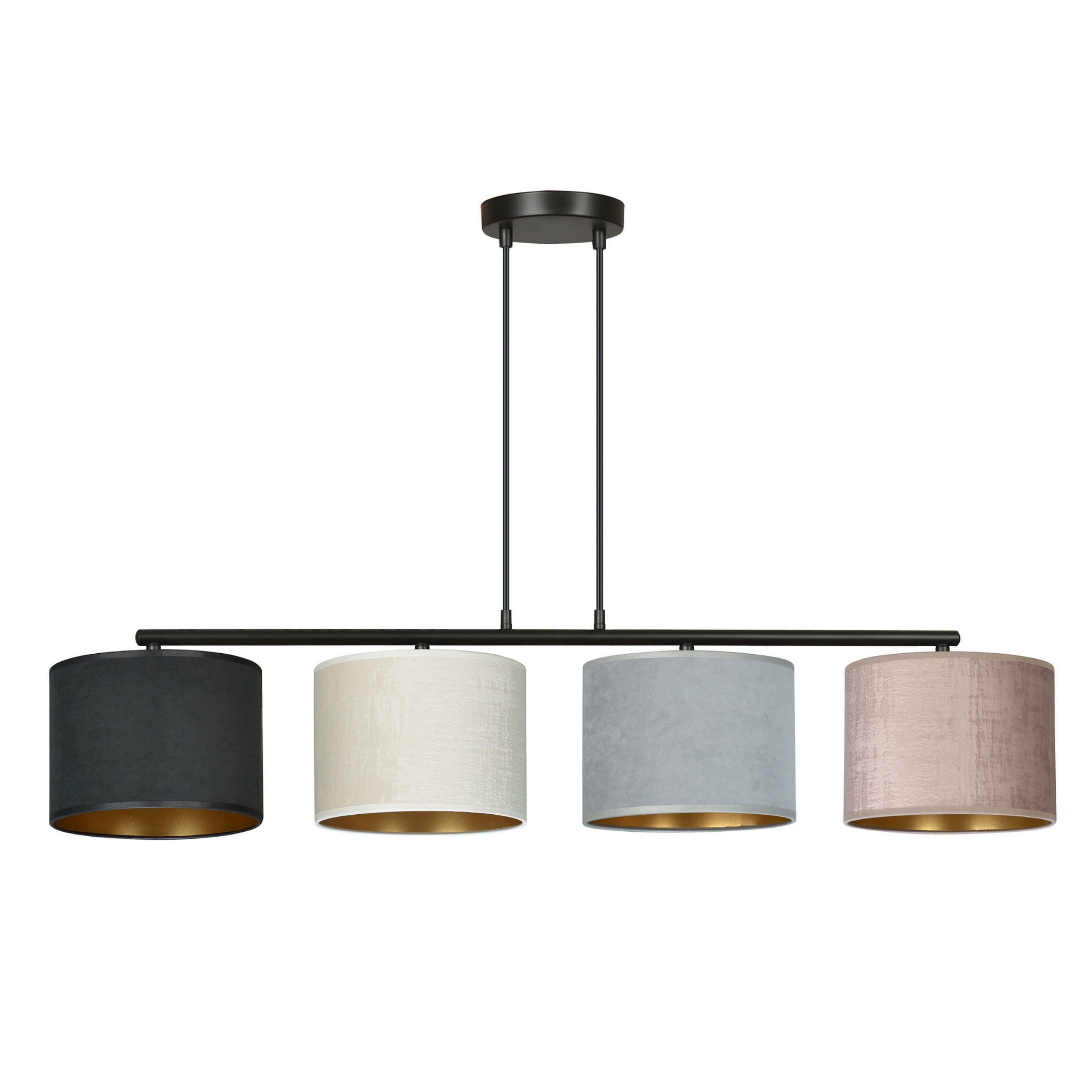 Lampa wisząca Hilde czarna-wielokolorowy 4xE27x15W wym: 100 x 97 x 20 cm tkanina Emibig