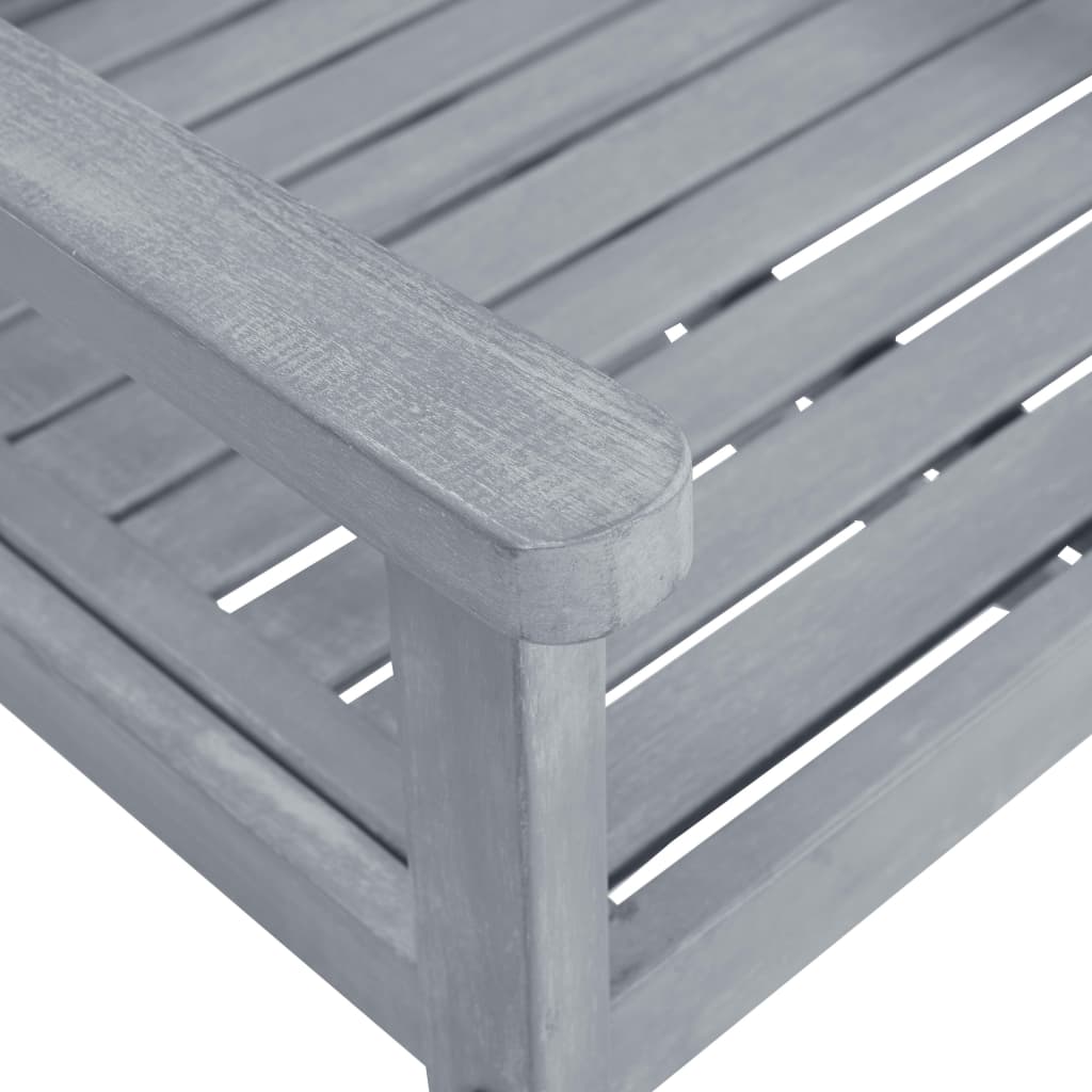 Chaises de jardin 8 pcs Bois d'acacia solide Gris - 6