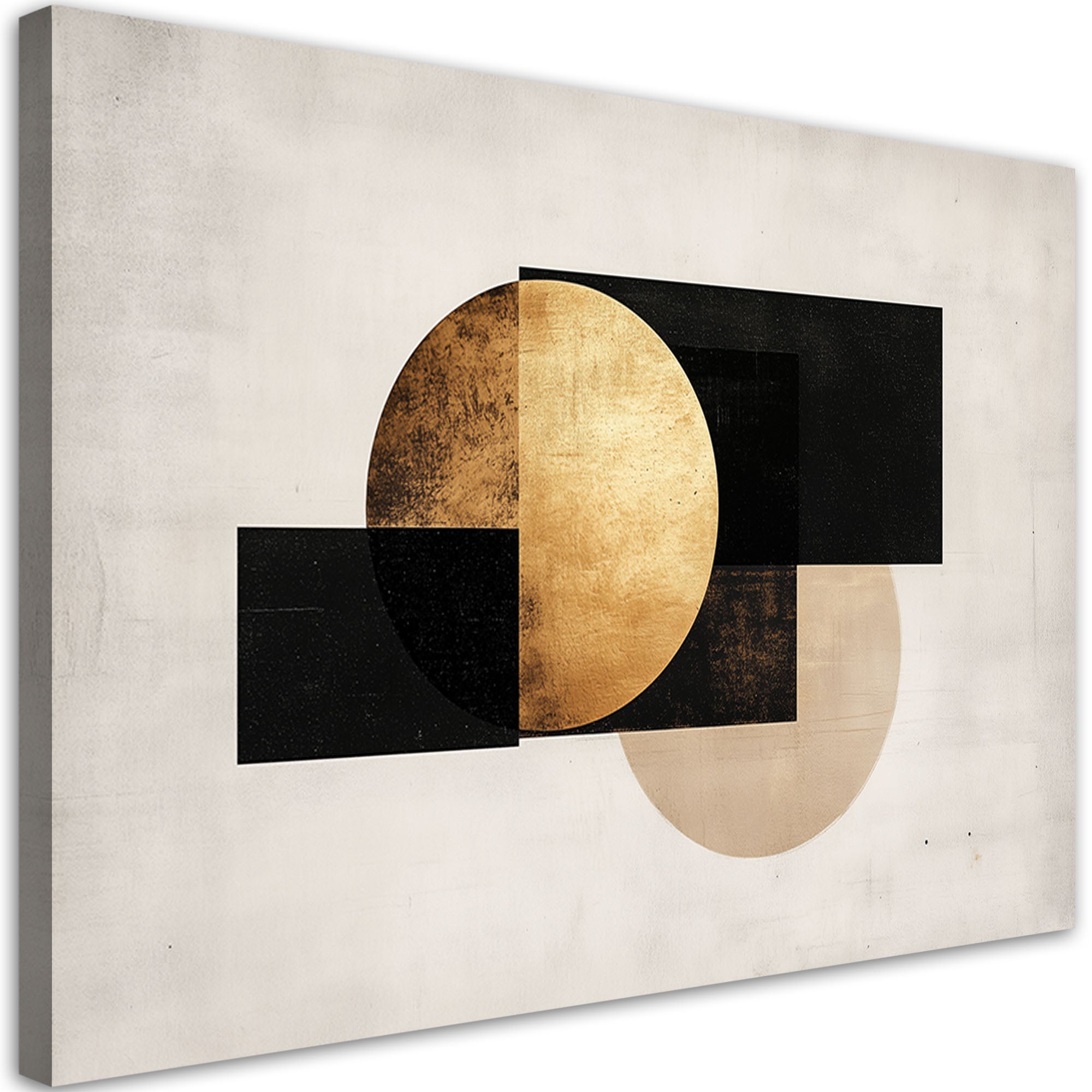 Obraz na płótnie, Abstrakcja Geometryczna Szaro Zlota 60x40