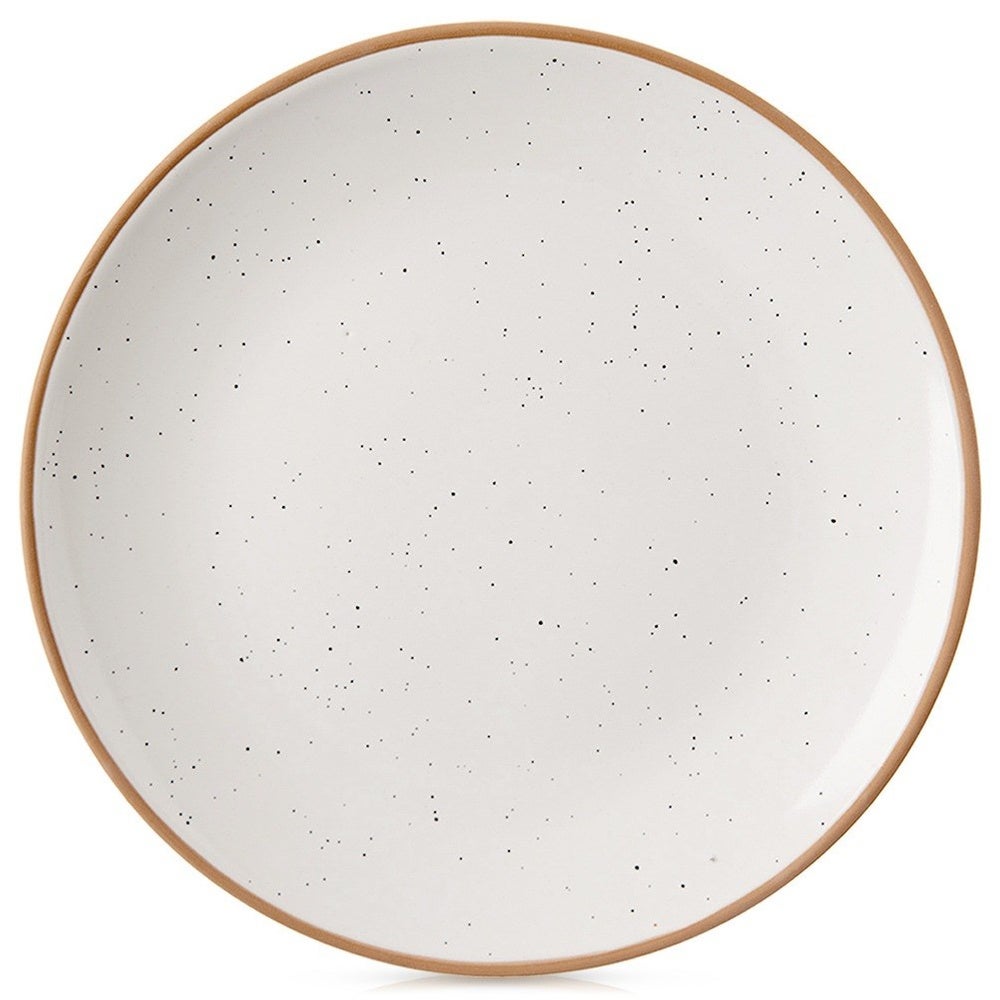 Talerz obiadowy płytki ceramiczny beżowy 27 cm
