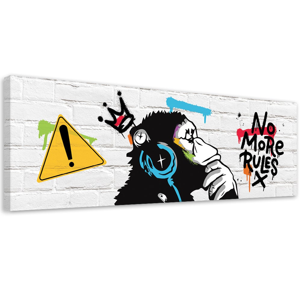 Obraz na płótnie, Banksy DJ Małpa 150x50