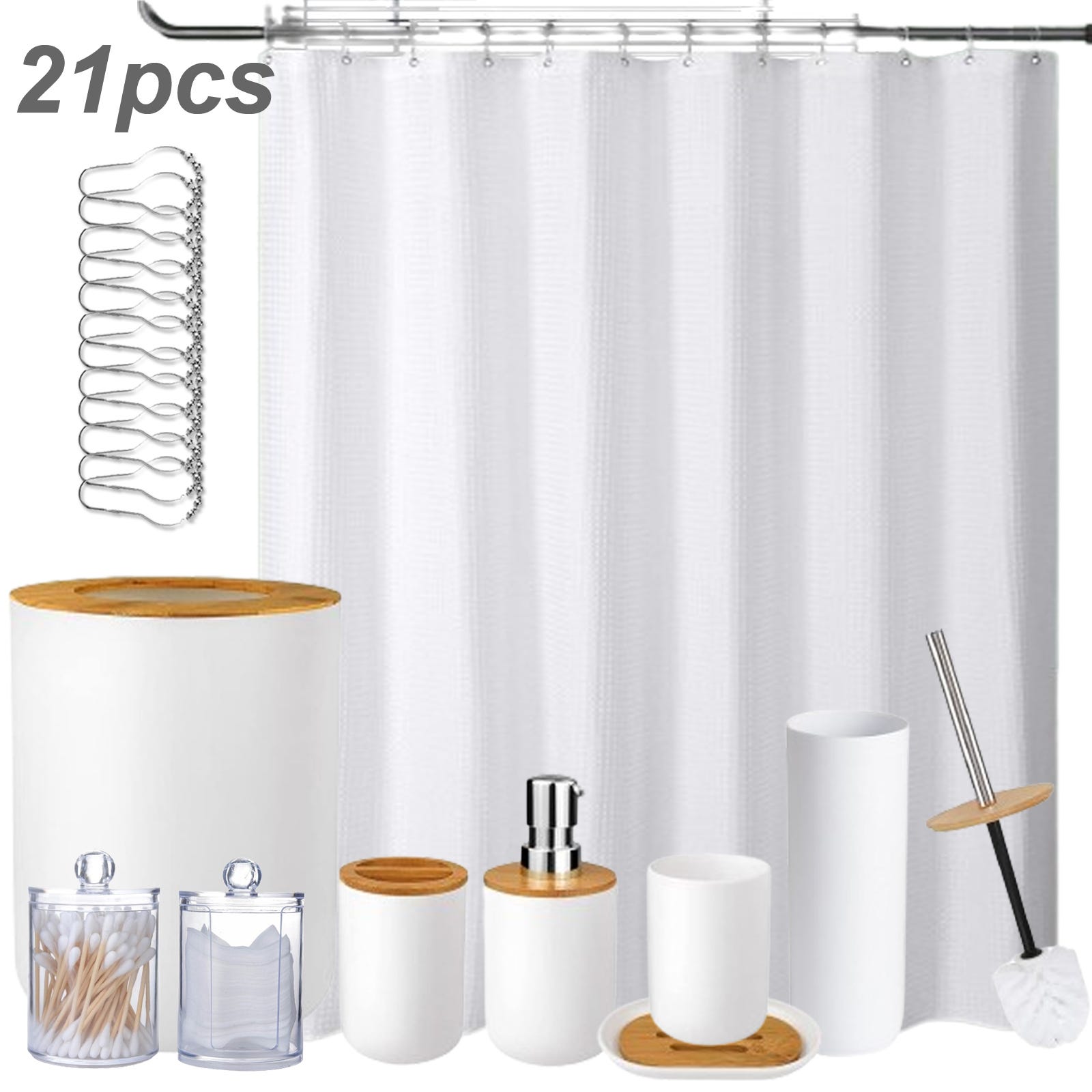 Set di accessori da bagno – Set di accessori da bagno marrone da 10 pezzi con cestino, portaspazzolino e tazza, dispenser per sapone, portasapone, portascopino WC, vassoio da toeletta, supporto Qtip Set di accessori da bagno – Set di accessori da bagno marrone da 10 pezzi con cestino, portaspazzolino e tazza, dispenser per sapone, portasapone, portascopino WC, vassoio da toeletta, supporto Qtip