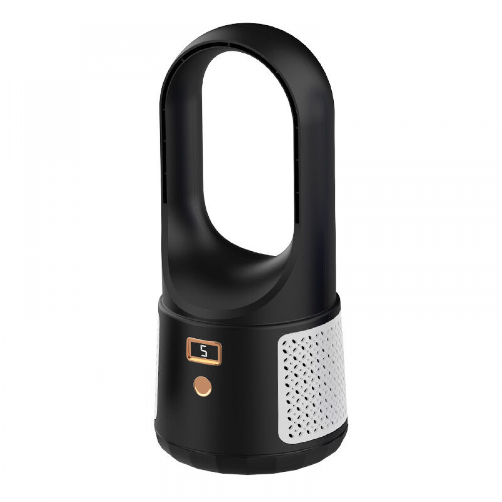 Cichy, bezłopatkowy wentylator biurkowy – przenośny wentylator z akumulatorem USB do domu, na kemping i do parków, czarny