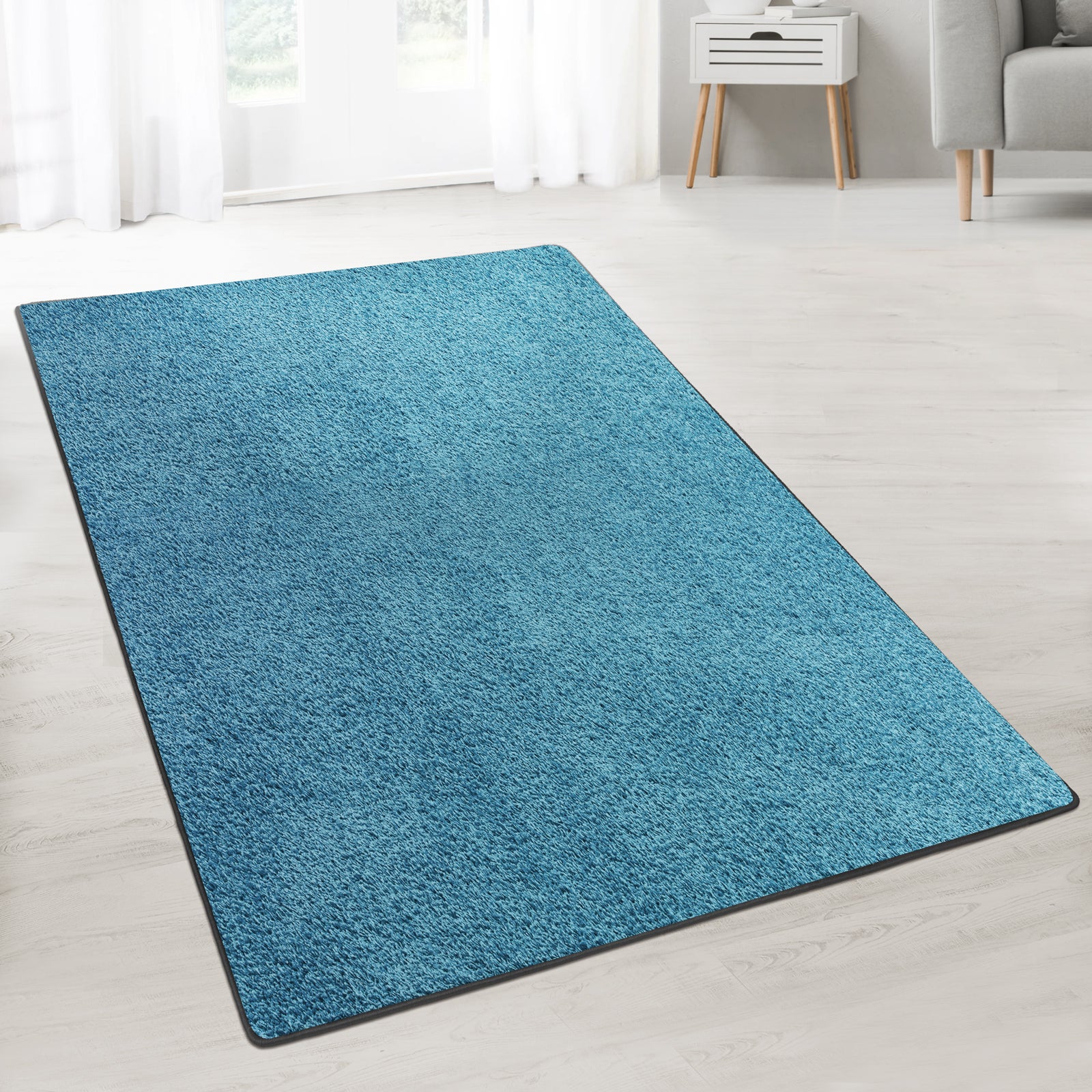 KARAT >Tapis Shaggy Barcelona Bleu clair 100 x 150 cm | Leroy Merlin