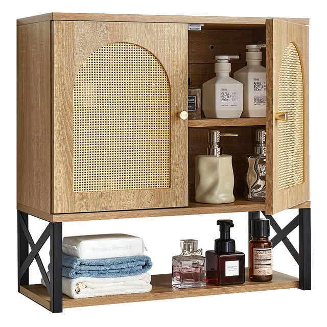 Armoire murale de salle de bain VEVOR, avec 2 portes et étagère réglable, armoire à pharmacie rangement, avec cloison ouverte pour buanderie, cuisine