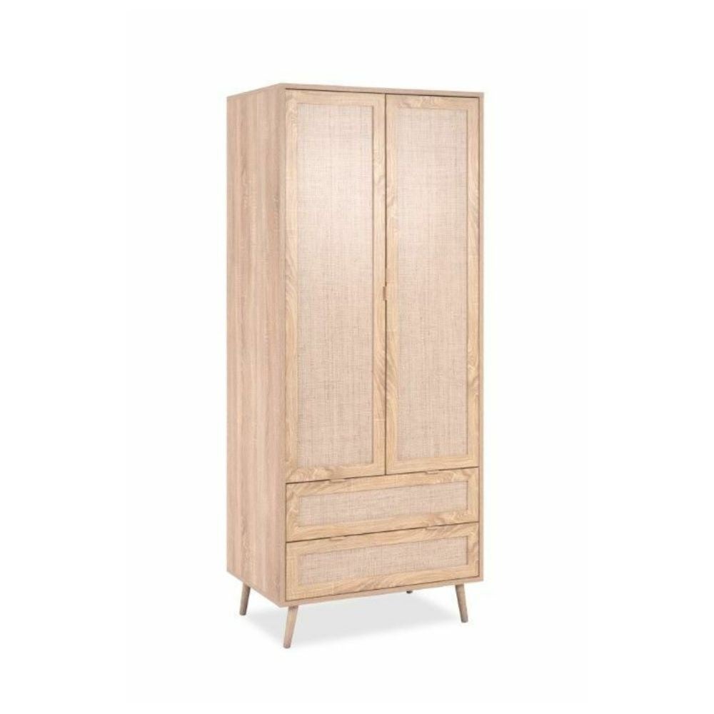 Armoire Portes Tiroirs X X Cm Avec D Cor Cannage Kessi