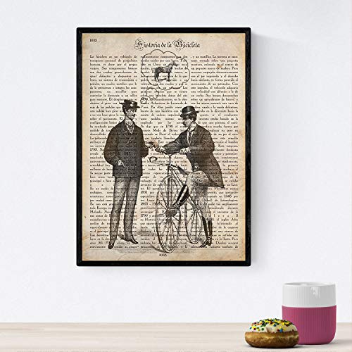 Poster De Dos Hombres Y Una Láminas De Bicicletas