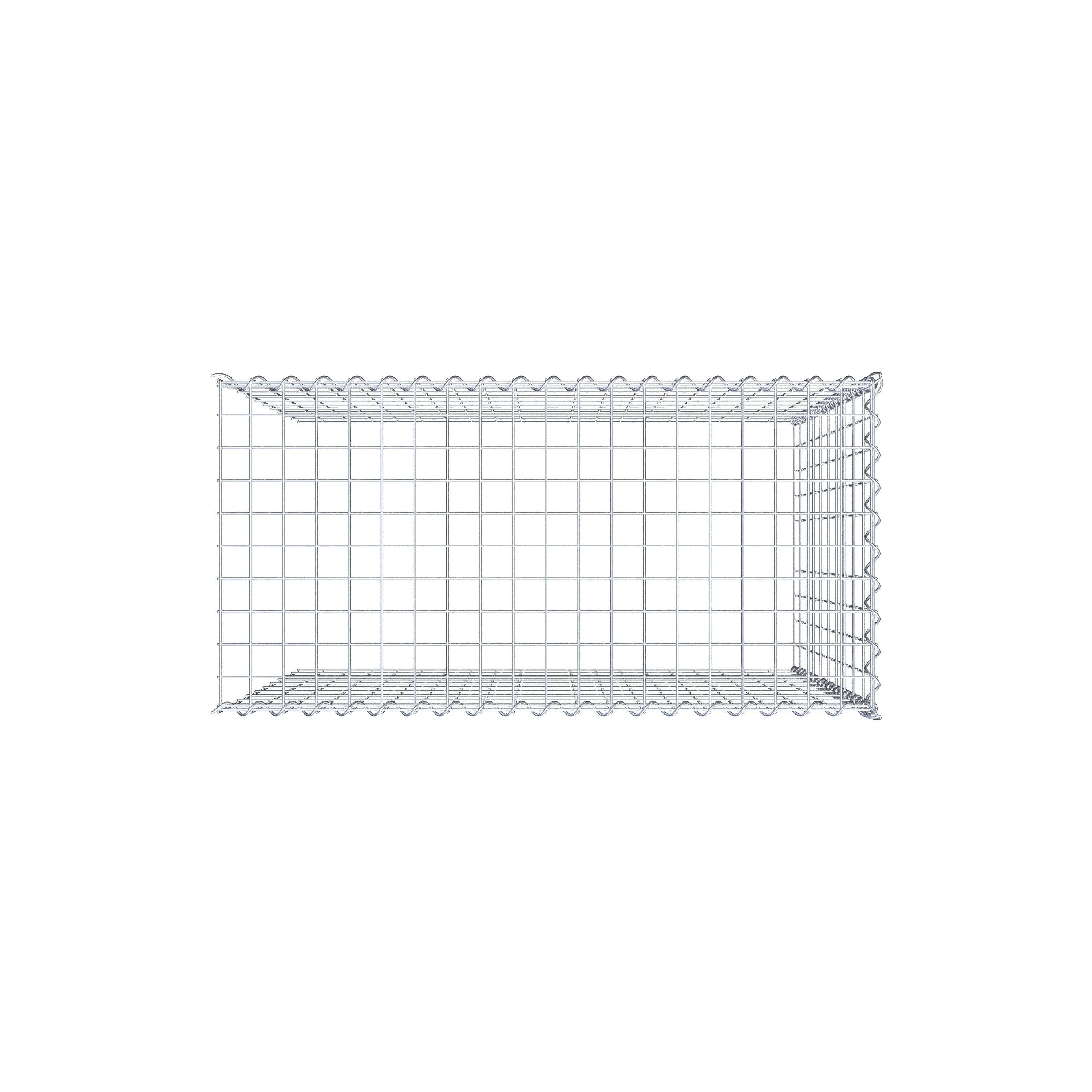 Gavión para ampliar y apilar, 100x100x50cm (LxHxP), malla 5 x 10cm, sin rejilla frontal ni inferior - 6