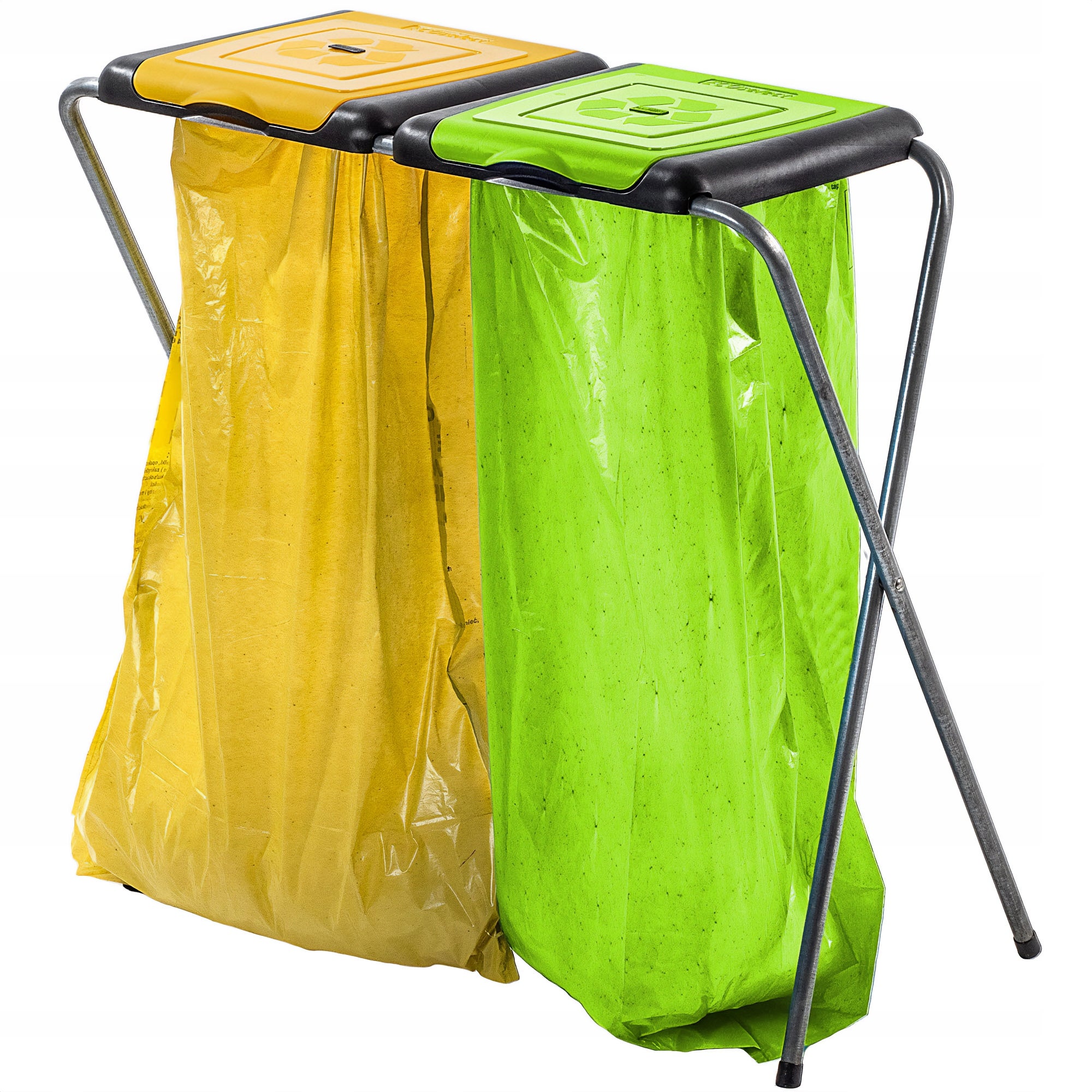 STOJAK KOSZ DO SEGREGACJI ŚMIECI 2 STANOWISKA WOREK 120L KOSZ NA ODPADY