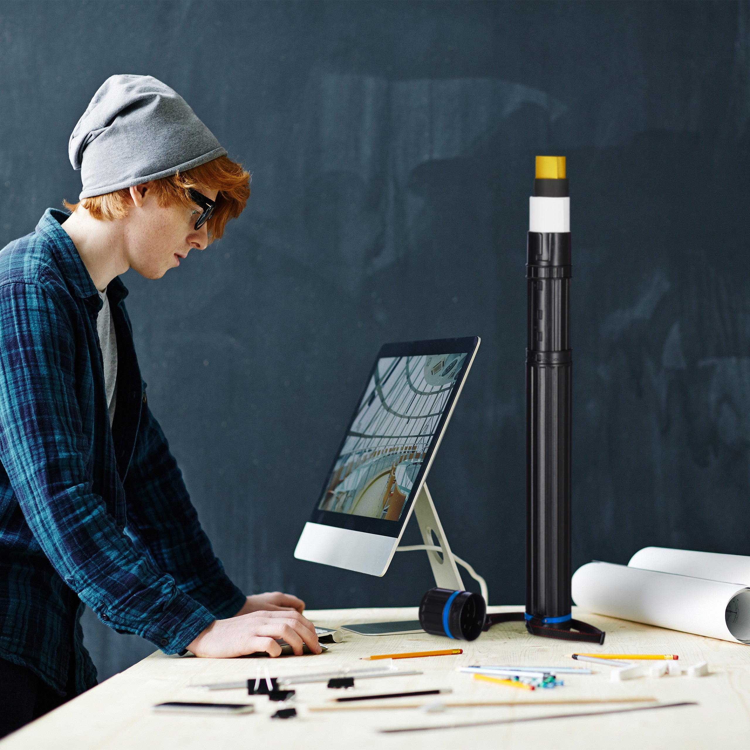 Tube Télescopique Pour Affiches - Extensible De 45 à 73,5 Cm, Imperméable, Avec Bandoulière