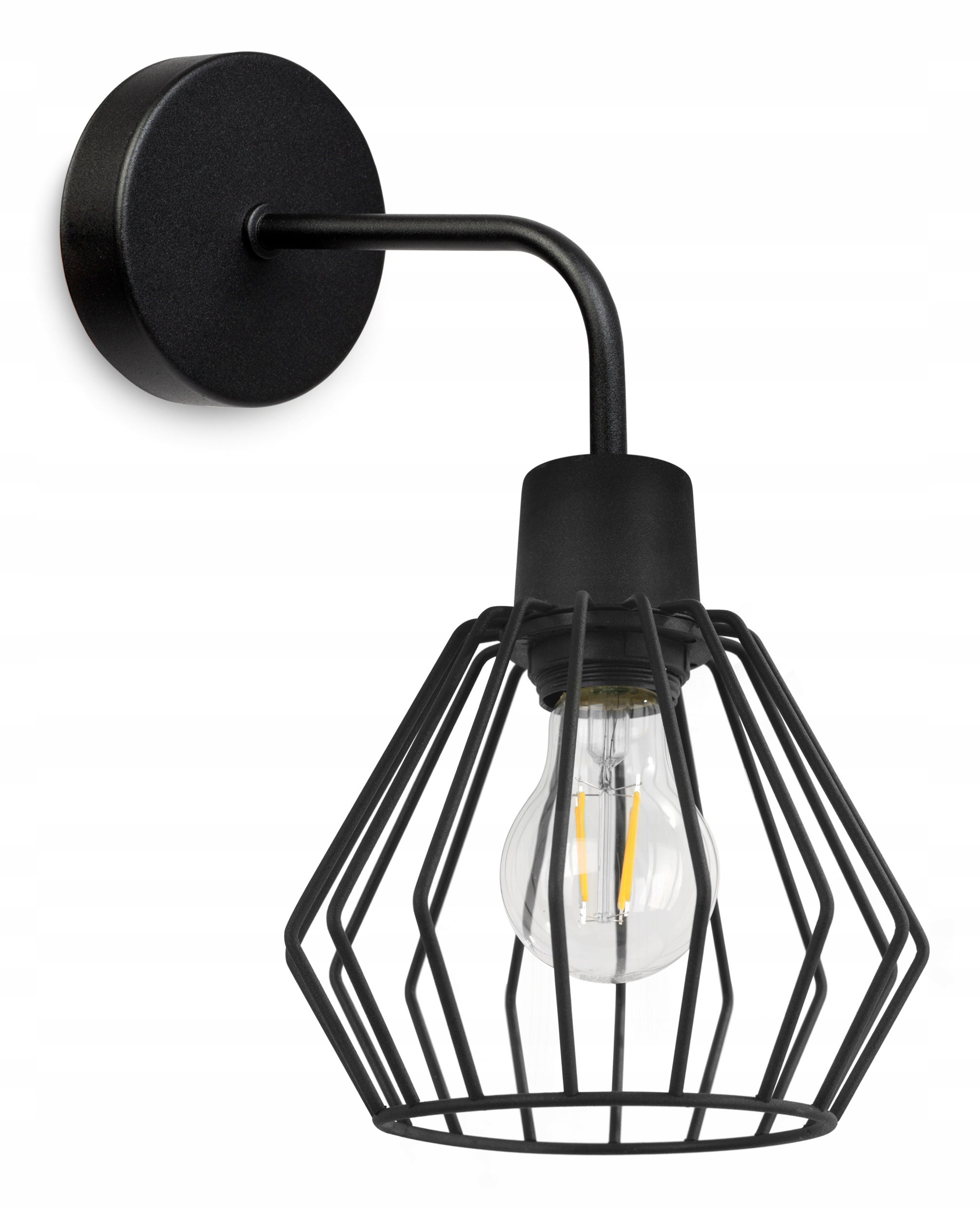 Lampa kinkiet ścienny Nuvola boho 1xE27 klosz druciak czarny Light Home LH
