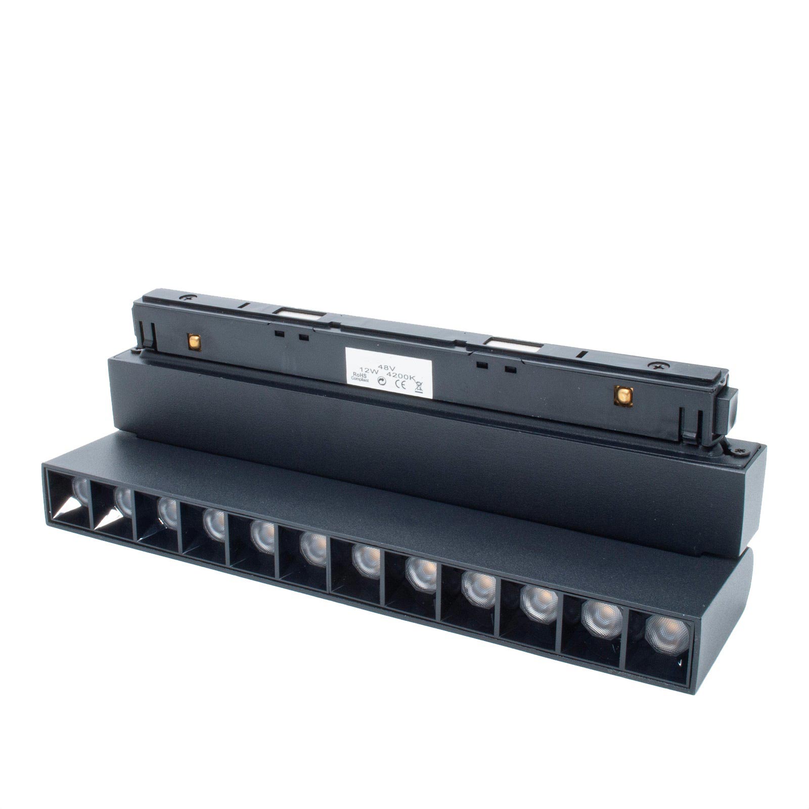 Projecteur sur rail à LED piste magnétique 48v 12W lumière réglable éclairage fenêtres boutique peintures Dimmable lumière CCT 3000K 4000K 6400K - 2