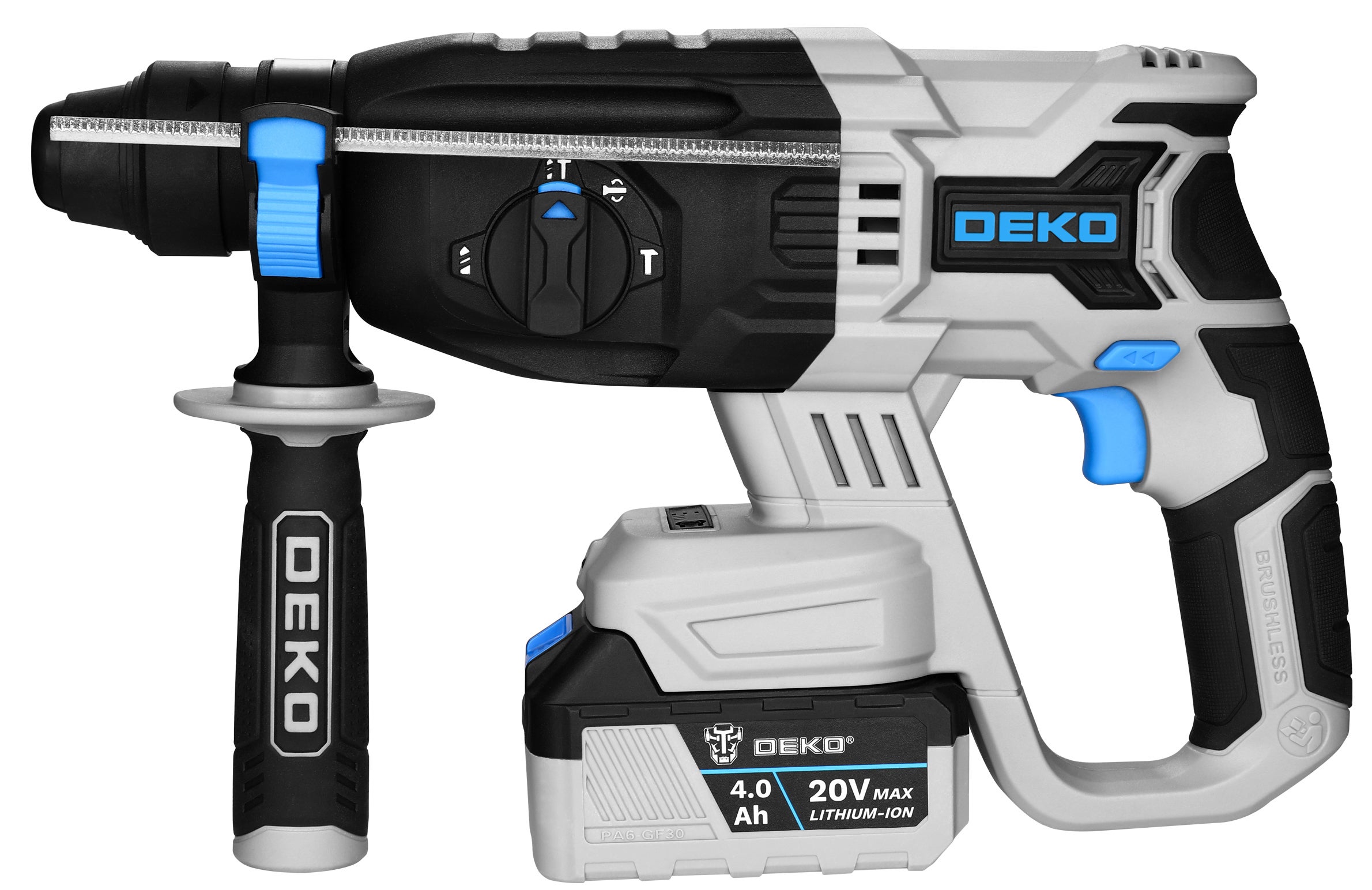 Młot udarowy akumulatorowy młotowiertarka DEKO DKBL20RH03-S1 SDS Plus 3 J 4 Ah 20 V - 2