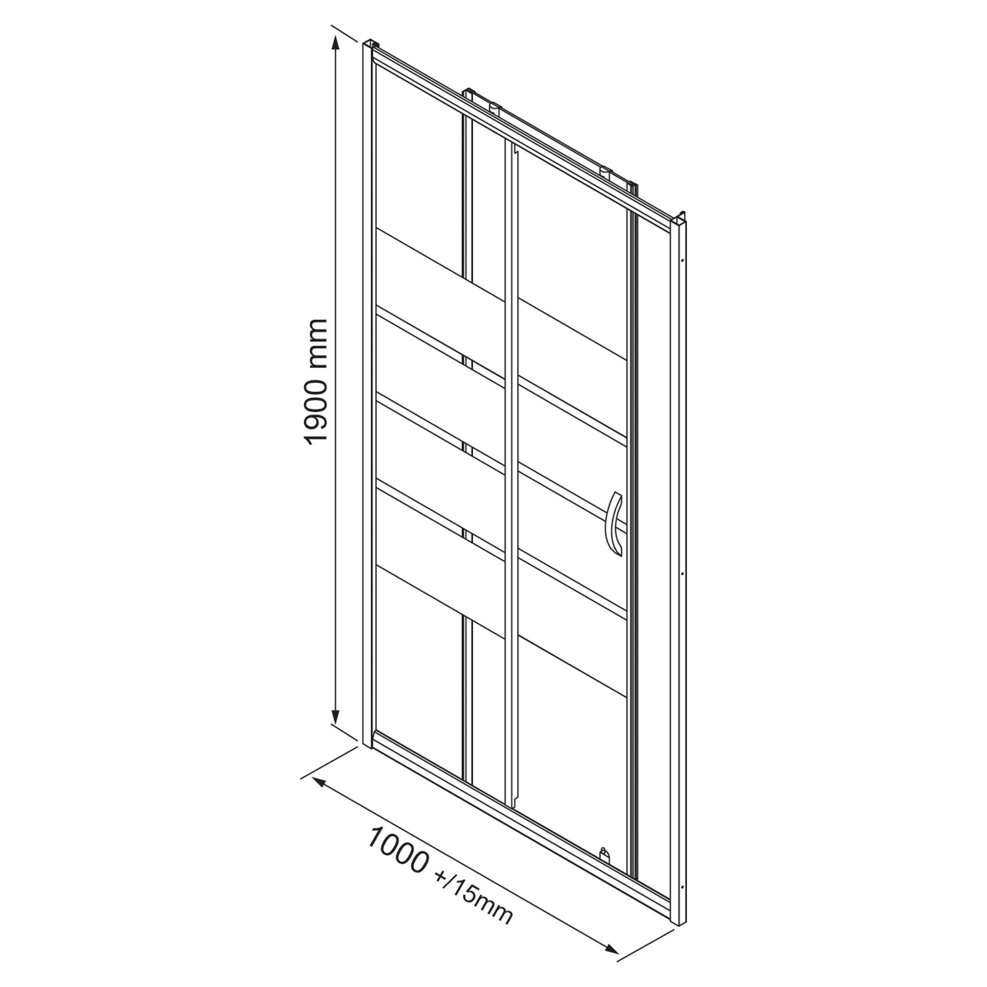 ONDEE ZEN - Porte de douche SHIVA - Coulissante - Finition Chromé - 100x190cm - 4