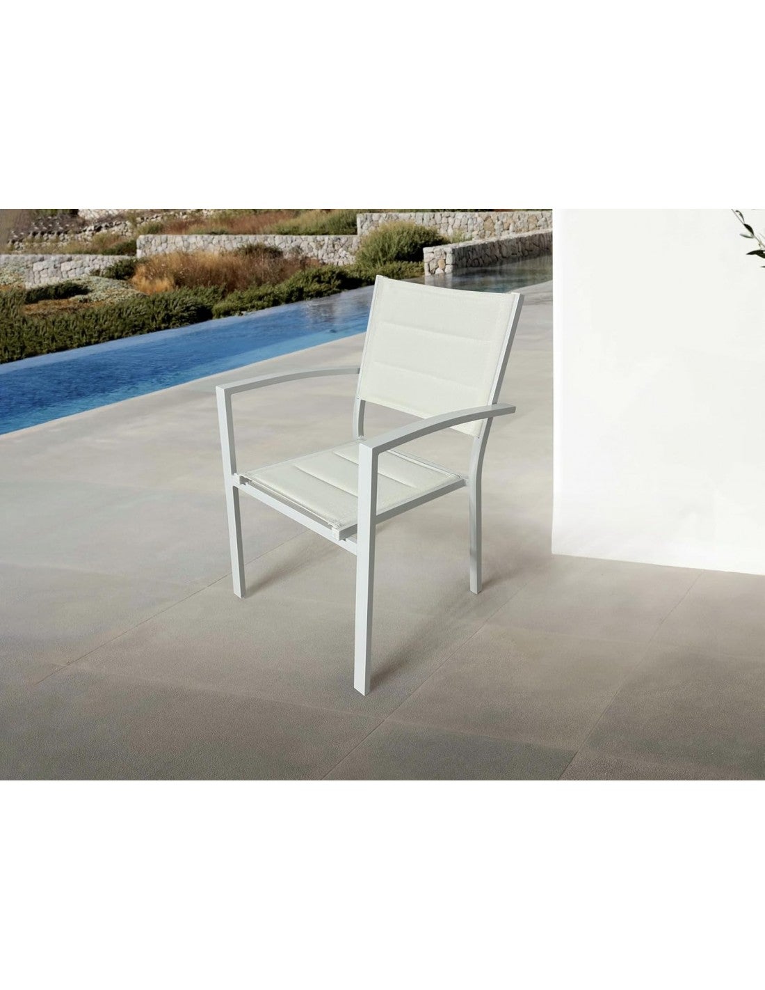 Conjunto de Mesa y Sillas de Jardín para 4 Personas — Aluminio y Cristal Templado de 90x90 cm para Exterior - 7