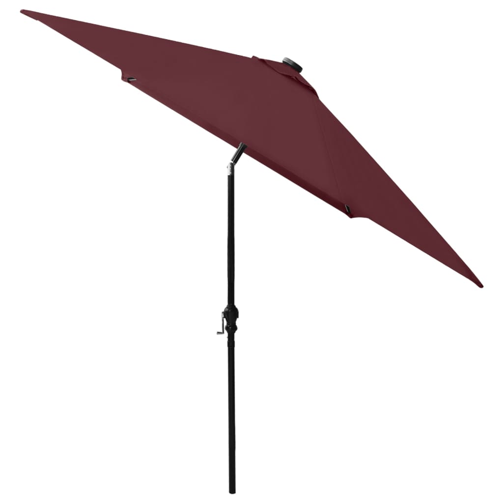 Parasol avec LED et mât en acier Rouge bordeaux 2x3 m - 7