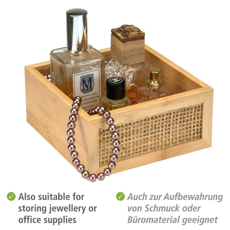 Wenko Ripiano per Bagno Allegre M, Ripiano Decorativo in Trendy Boho-Style, Intrecciato in Bambù e Rattan di Qualità, per Riporre Utensili da Bagno - 3