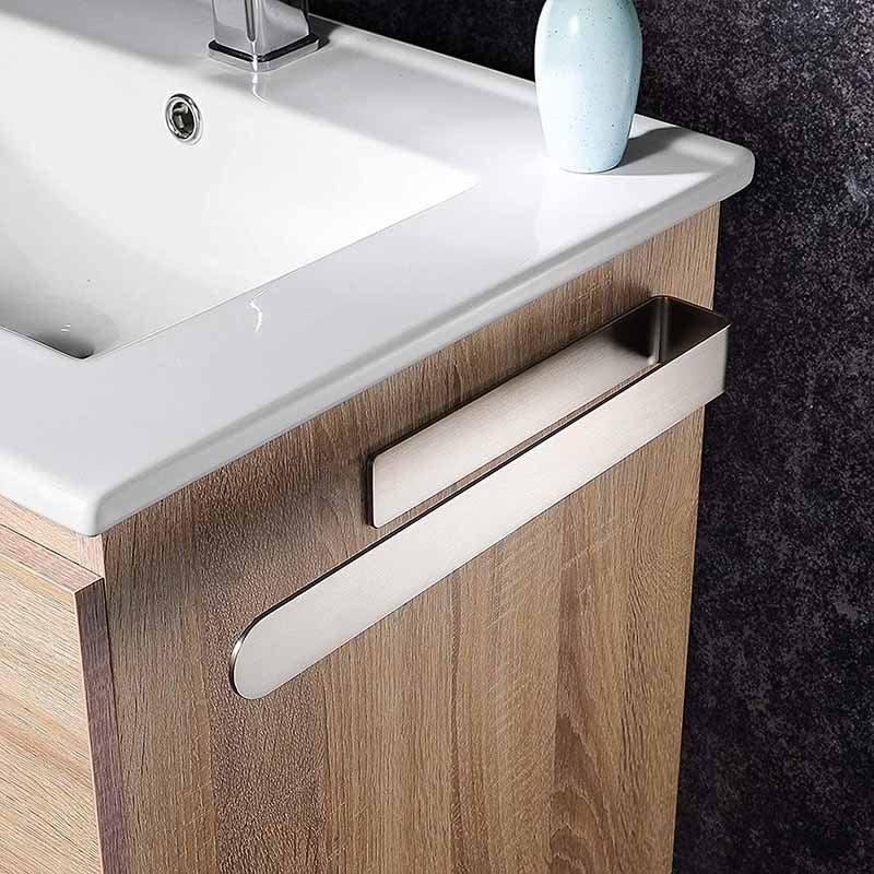 Wieszak na ręczniki łazienkowe bez wiercenia, pierścień na ręczniki ze szczotkowanej stali nierdzewnej, samoprzylepny, 37 cm