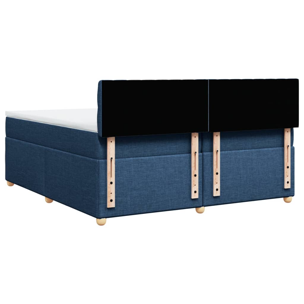 Maison Exclusive - Sommier à lattes de lit avec matelas Bleu 200x200 cm Tissu - 6