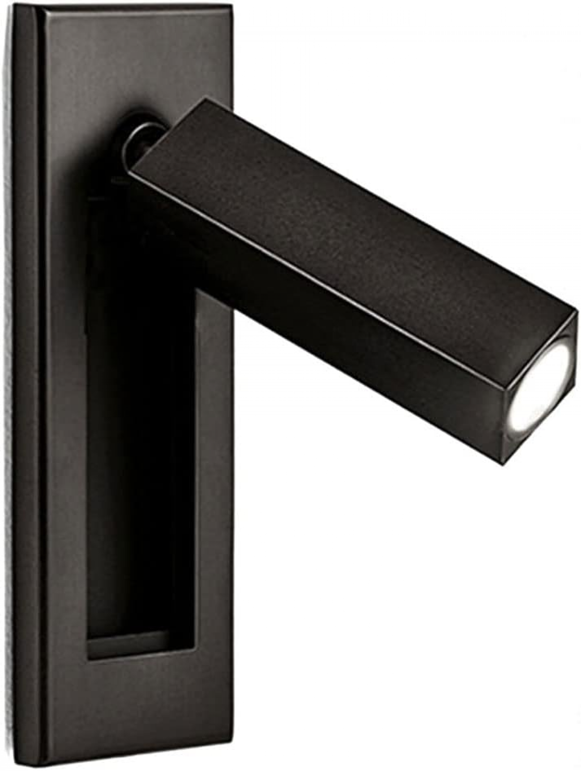 Nowoczesna lampa ścienna, lampa LED 3W, regulowany reflektor z obrotem 350°, ciepłe światło (czarny)