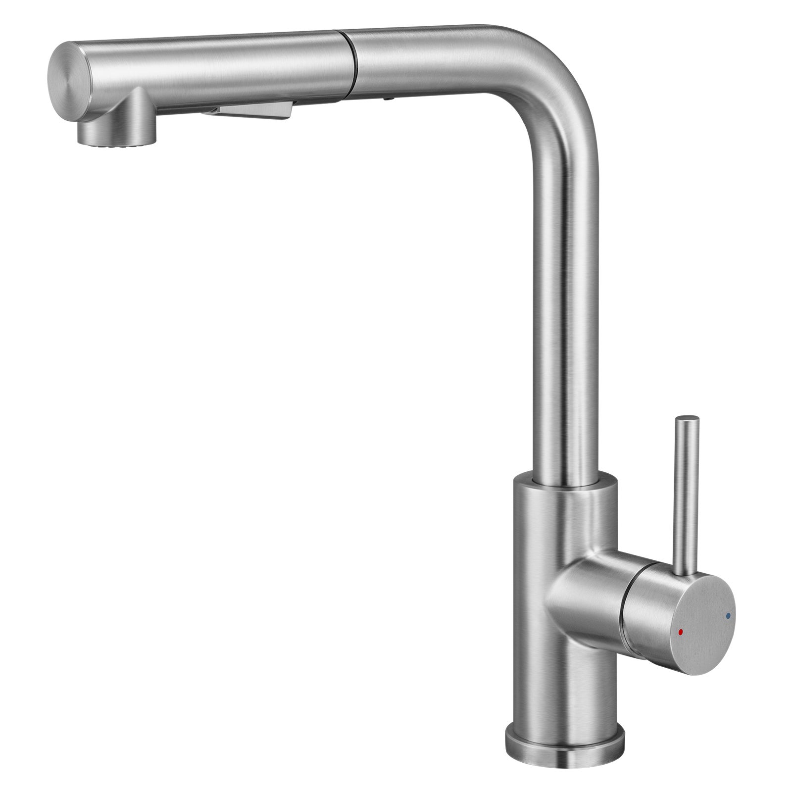 Grifo de cocina con rociador extraíble - Grifo de cocina con 2 modos de salida de agua - Grifo mezclador de acero inoxidable cepillado - 6