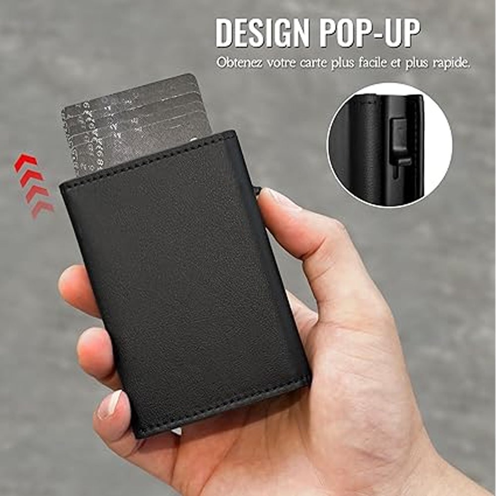 Nucci Design Portafoglio Uomo Piccolo-Sottile Porta Carte Credito-Vera Pelle -Portafogli Documenti Tessere e Banconote-Schermato Slim-Idee Regalo Wallet-Portatessere Donna (Zipper