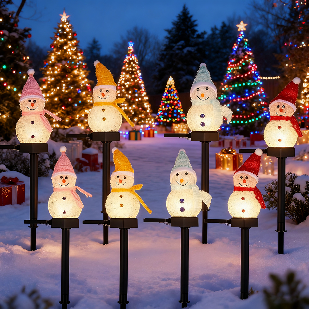 6 Guirlandes Solaires Animées Pour Noël - Lanternes LED Étanches Pour Extérieur (Bonhomme De Neige, Renne...) - 2
