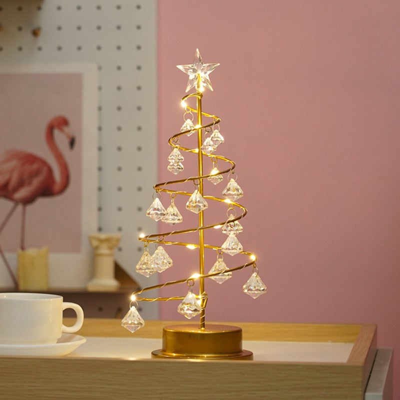 Luci per l'albero di Natale,ornamenti decorativi,decorazioni natalizie,luci per l'albero di Natale,lampade l'albero di Natale a spirale di cristallo - 7