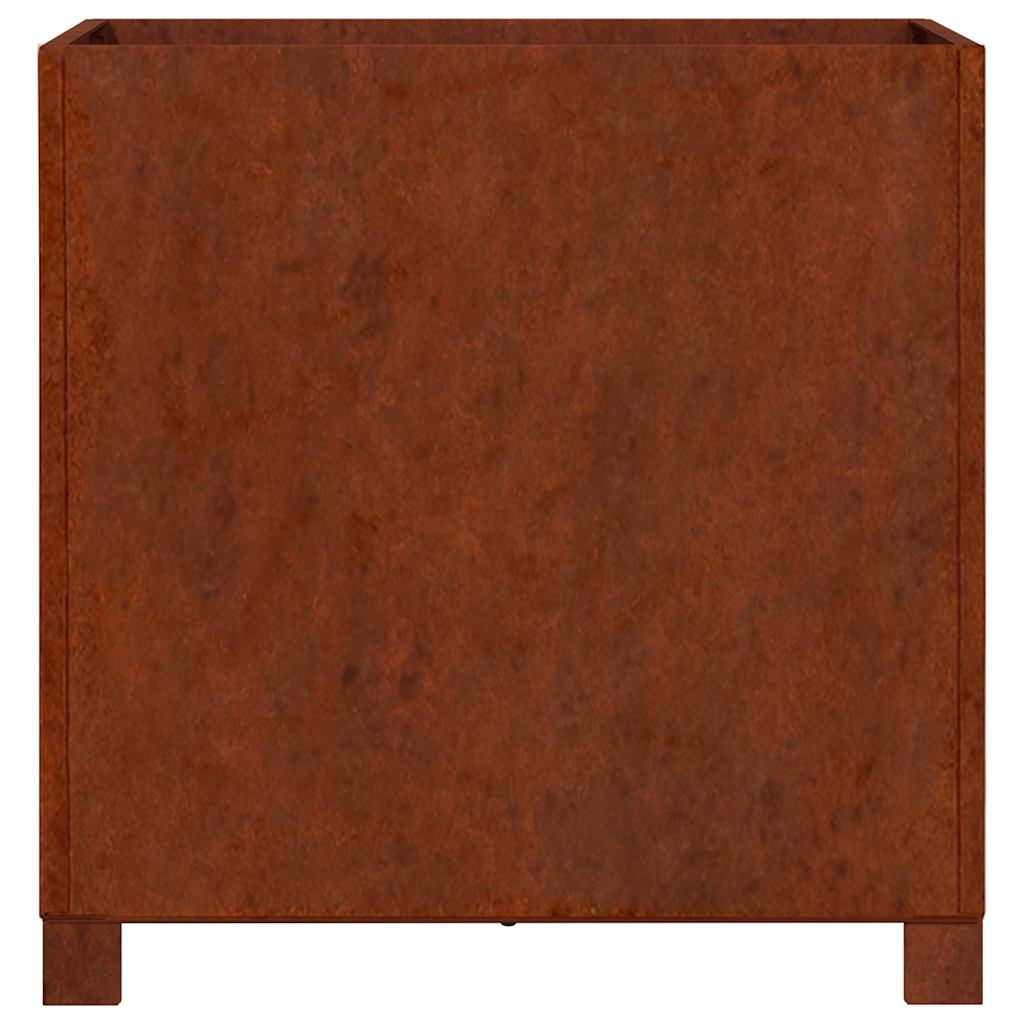 Lot de 2 Jardinières avec pieds - Pot De Fleurs Rouillé 49x47x50 cm acier corten Couleur évolue n2351l - 6